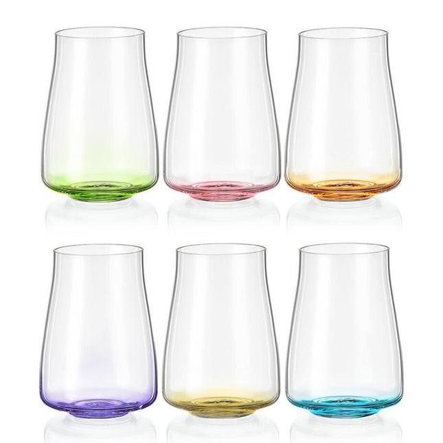 Bohemia Crystal Tumblers Rainbow Fresh 400 ml (set of 6)