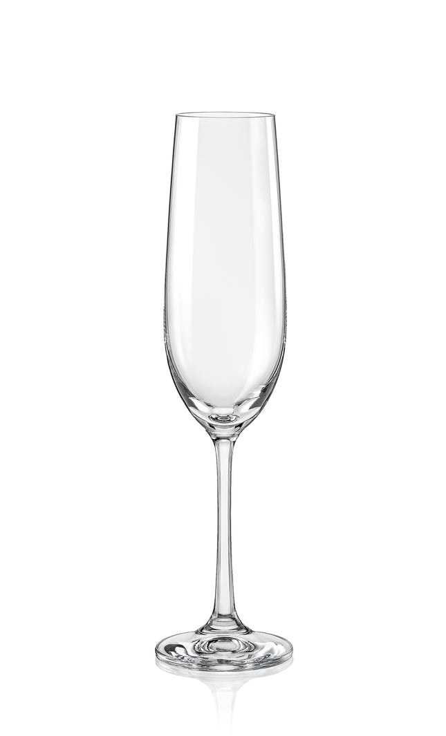 Bohemia Crystal champagne glasses / Flute Viola 190 ml (set of 6)
