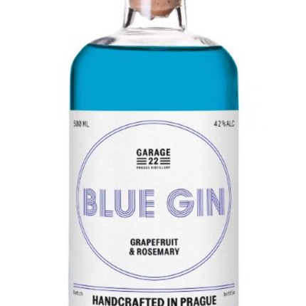 Gin – Garage22 – “Blue Gin” with grapefruit and rosemary – 500 ml, 42% alcohol. 