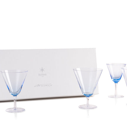 Kvetna 1794 Gläserset Fuchs I (4-teilig) – Hellblau / Kristall