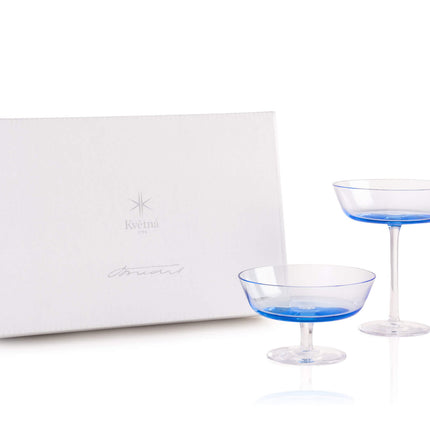 Kvetna 1794 Gläserset Fuchs II set 120 ml (2-teilig) – Hellblau / Kristall