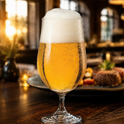 Bohemia Crystal Bierglas Tulpe 380 ml im Restaurant – Servierbeispiel