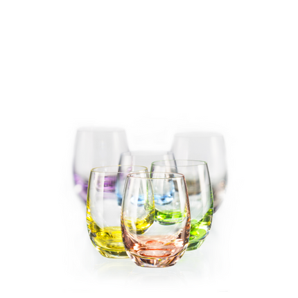 Tumblers 'Rainbow' 300 ml - Cristal de Bohême - (Ensemble de 6)